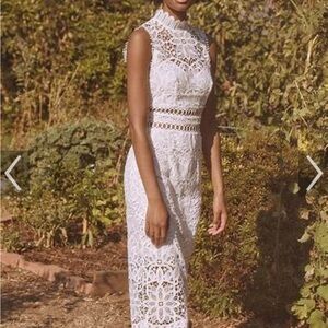 SAYLOR Rue Lace Midi Dress in Soft Lavender